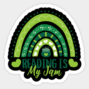 Read teacher rainbow leopard Reading is my jam Sticker